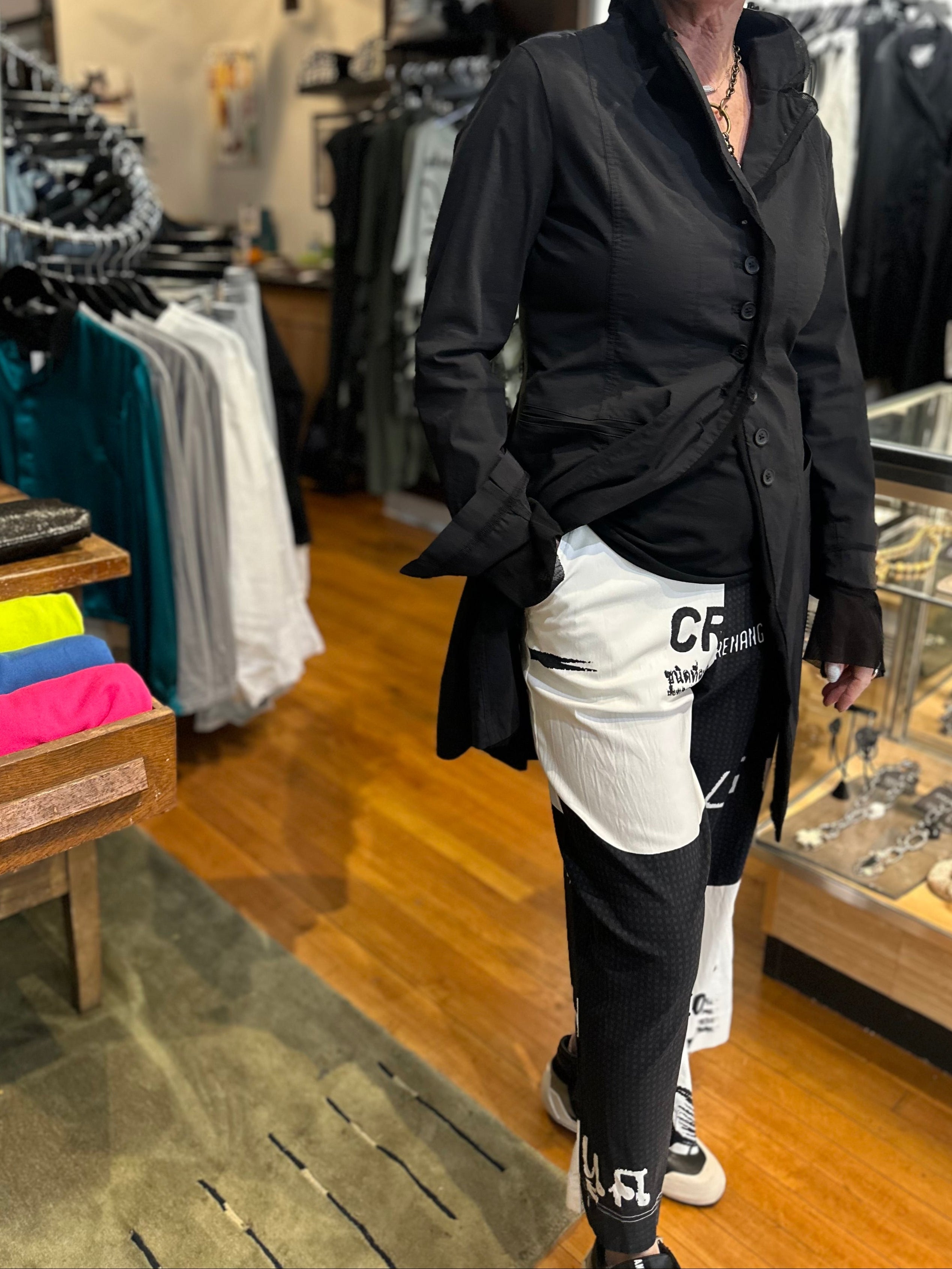 Rundholz Black Label - Black Print Fish Crop Pant