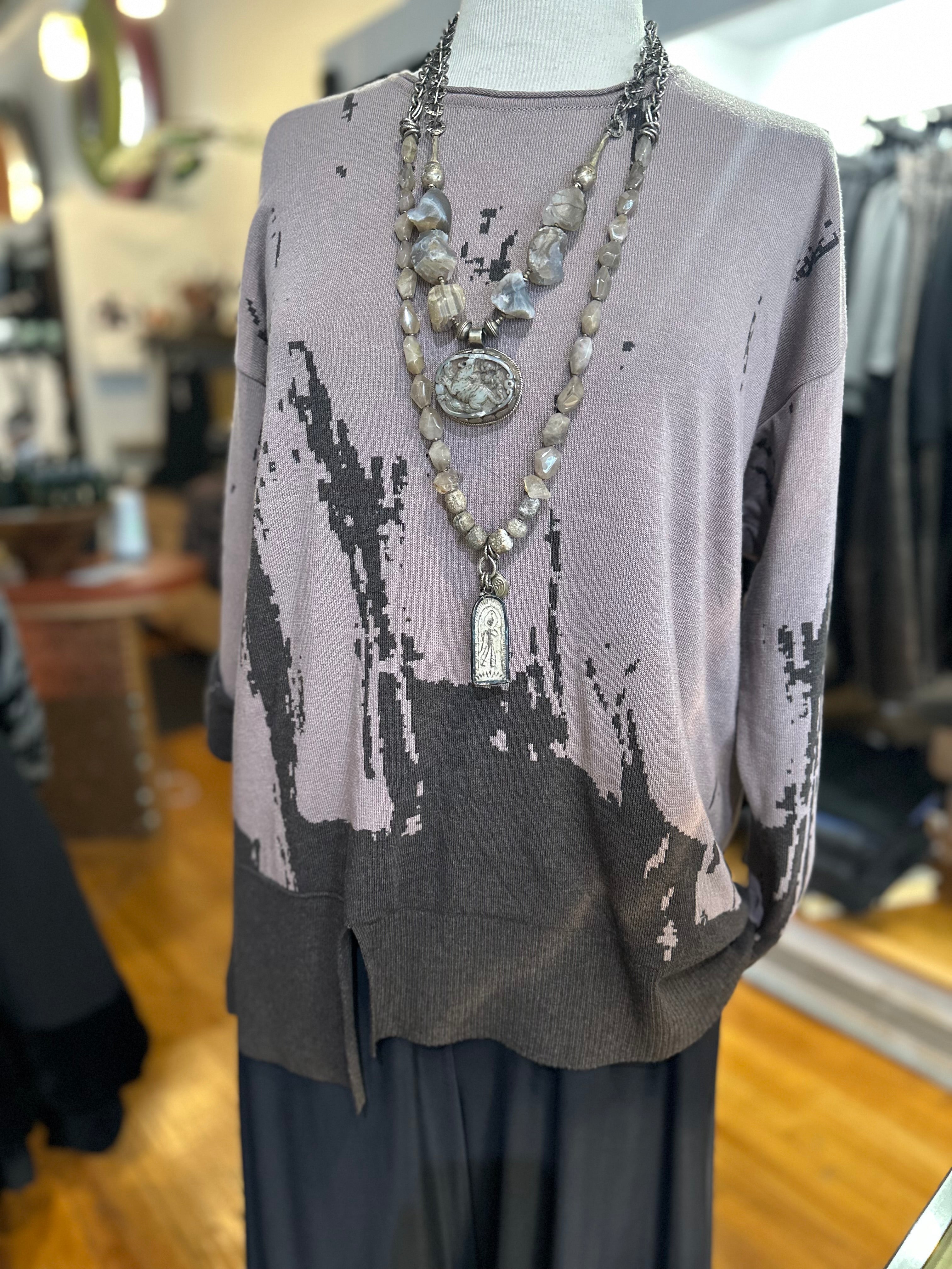 Ozai N KU - Reversible Knit Pullover