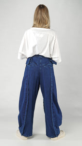 Rundholz Dip - High Waist Panel Denim Trouser