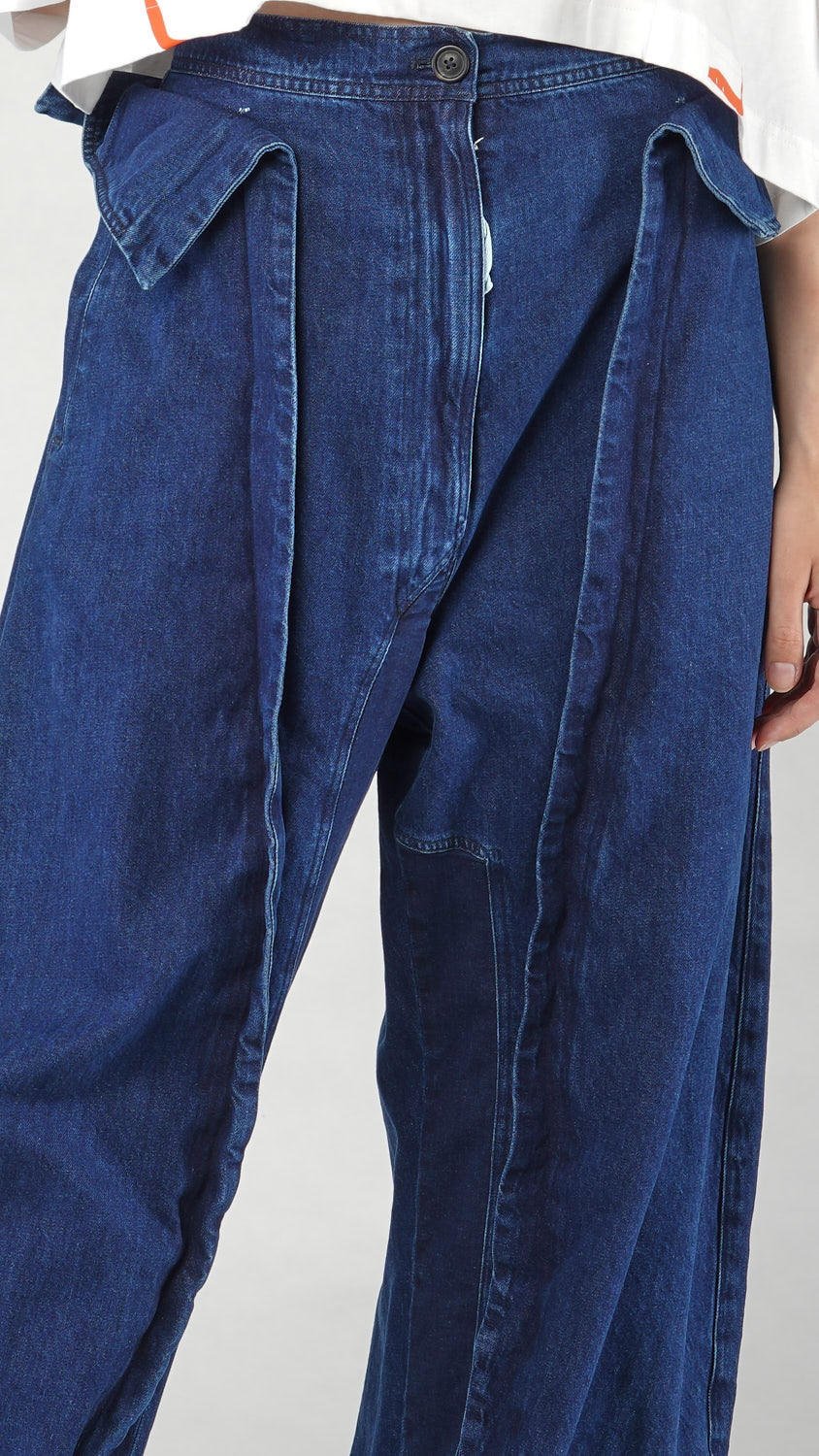 Rundholz Dip - High Waist Panel Denim Trouser
