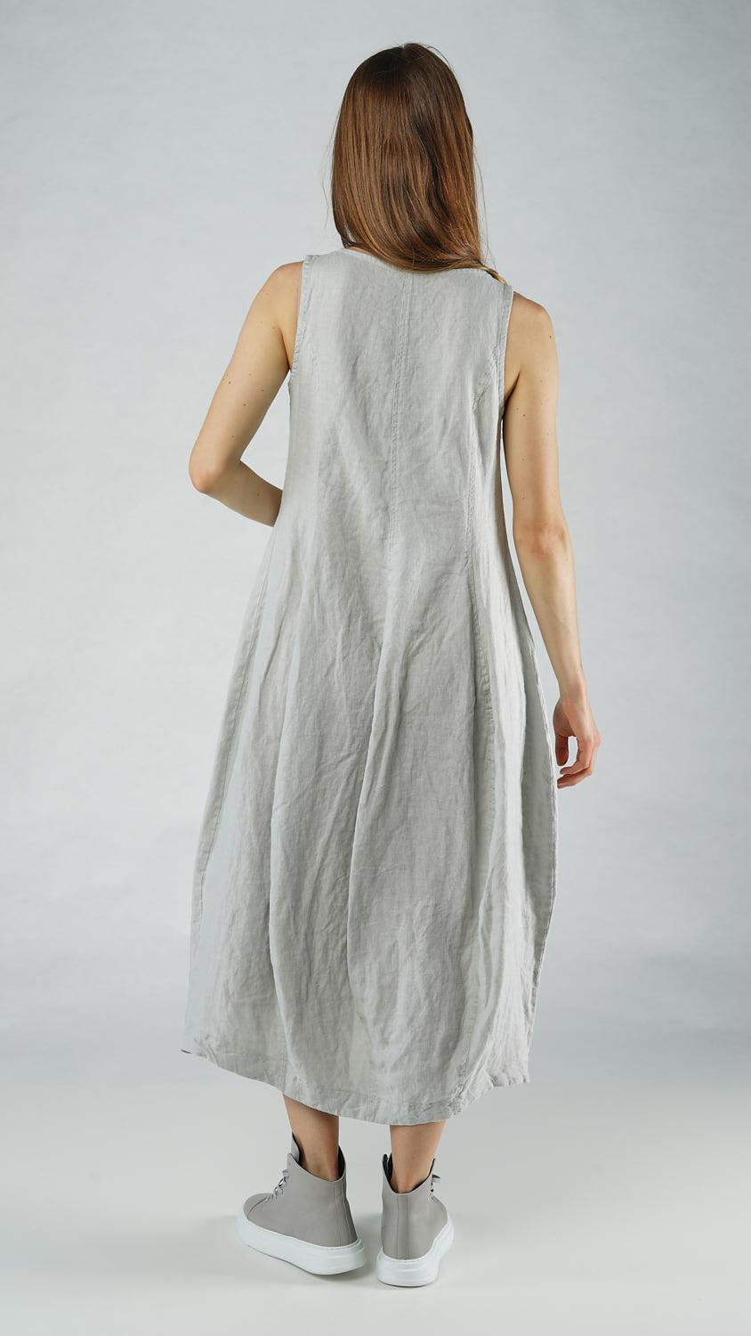 Rundholz Black Label - Grey Linen Tank Dress Circles Champaign Rundholz Black Label - Grey Linen Tank Dress Circles Champaign