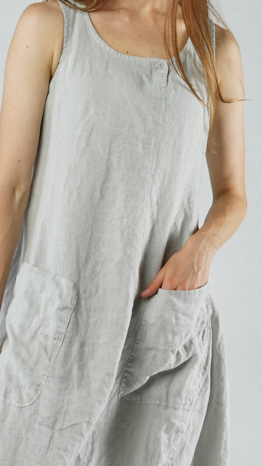 Rundholz Black Label - Grey Linen Tank Dress Circles Champaign Rundholz Black Label - Grey Linen Tank Dress Circles Champaign