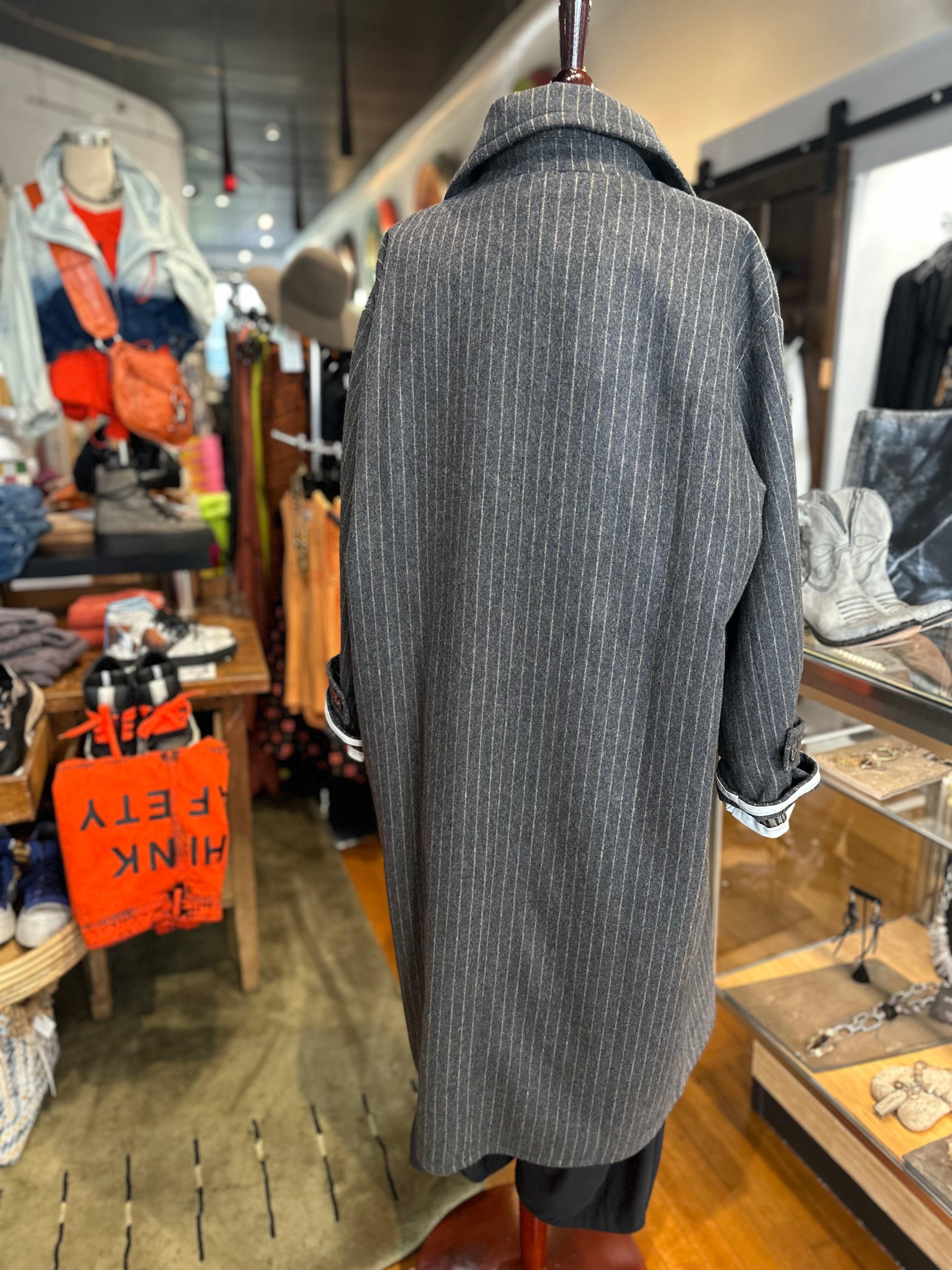 Umit Unal - Long Wool Stripe Coat A53