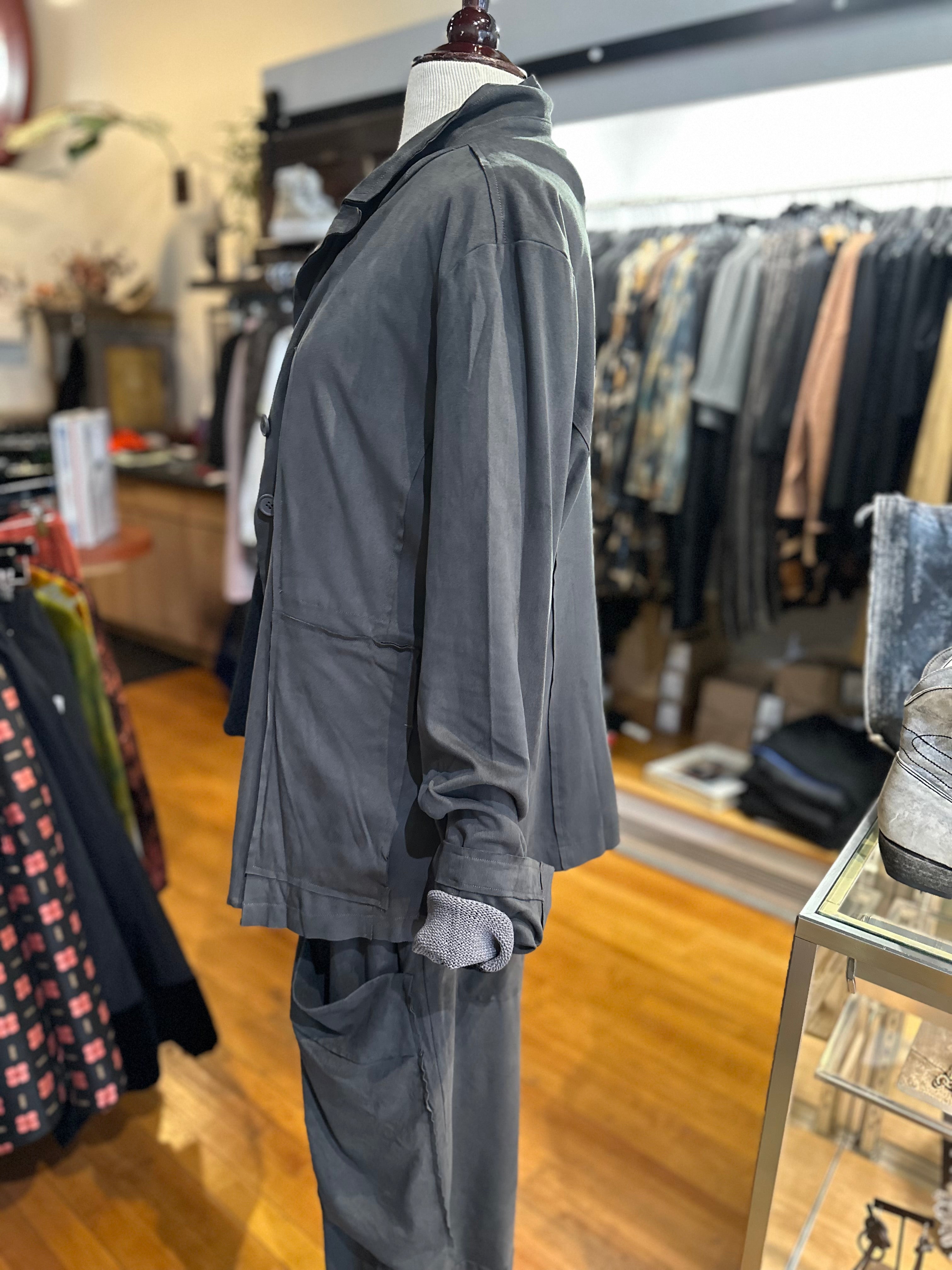 Rundholz Black Label - Dark Grey Faux Suede Jacket