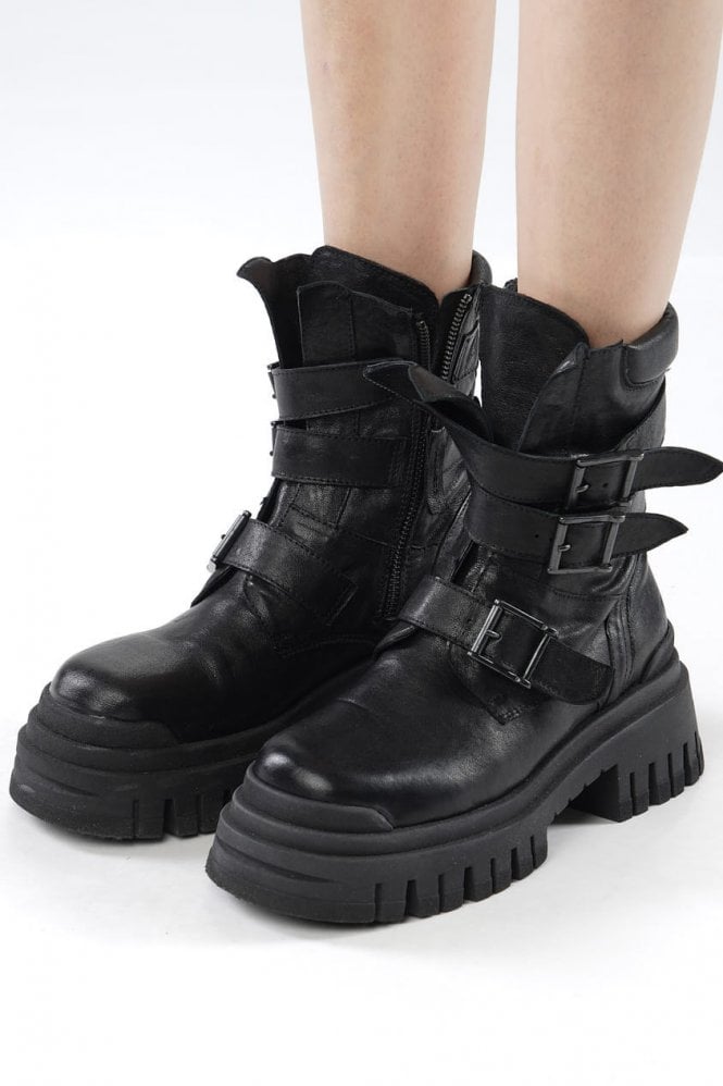 Rundholz Black Label - Black Chunky Sole Biker Boot