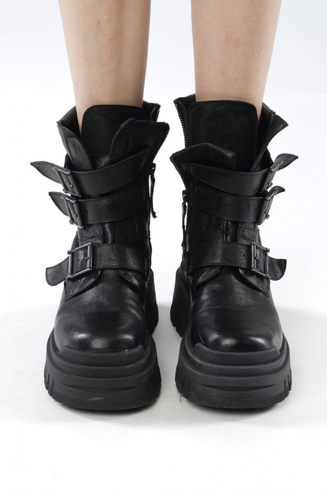 Rundholz Black Label - Black Chunky Sole Biker Boot