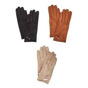 Two's Company - Microsuede Bows Gloves