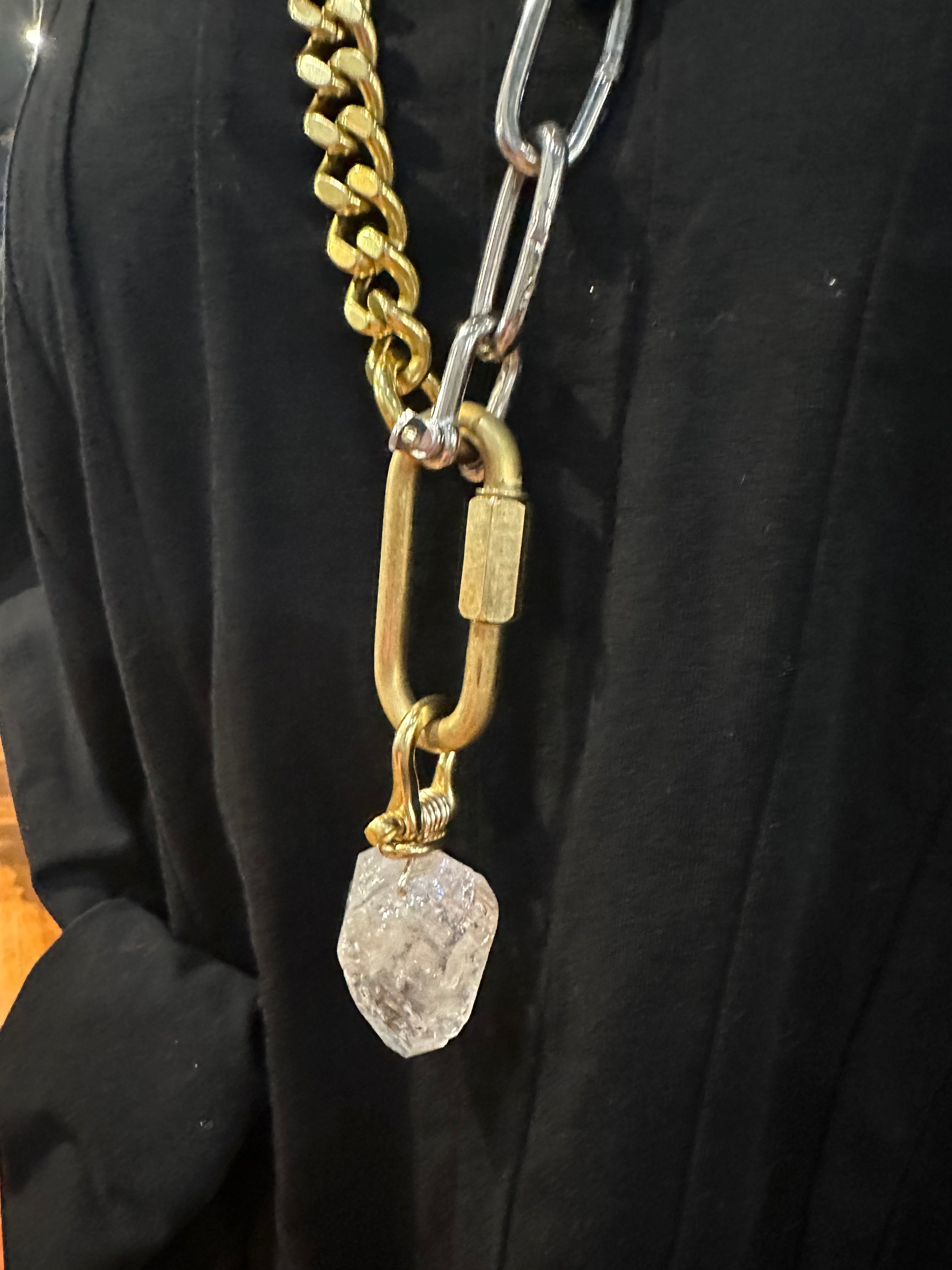 Mya Lambrecht - Herkimer Diamond Mixed Metal Necklace