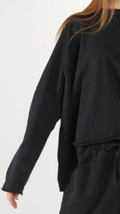 Rundholz Black Label - Black Oversized Cotton Pullover