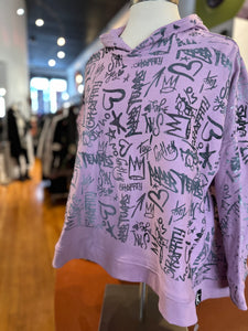 Paper Temples - Graffiti Hoodie Lavender