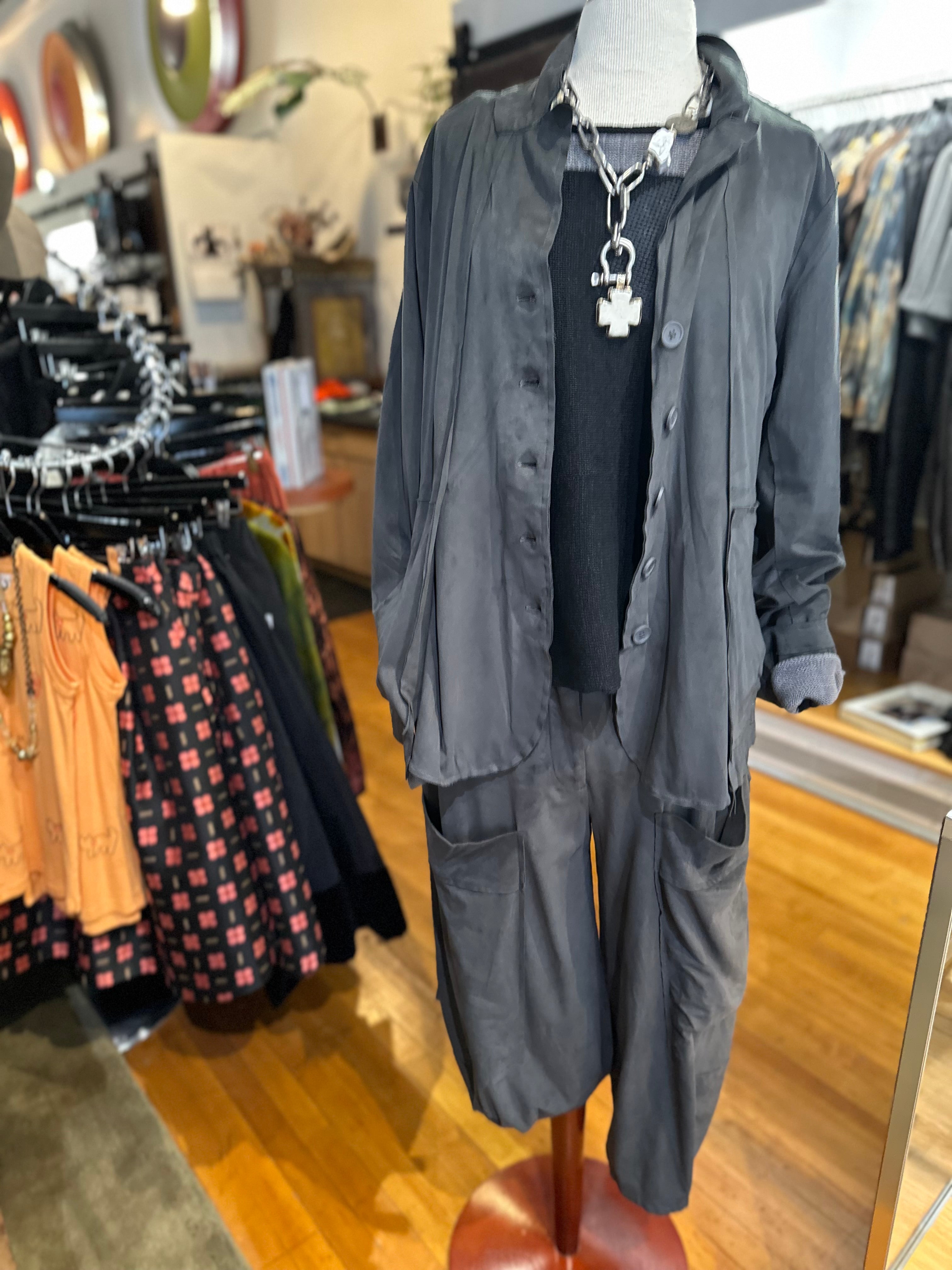 Rundholz Black Label - Dark Grey Faux Suede Pant