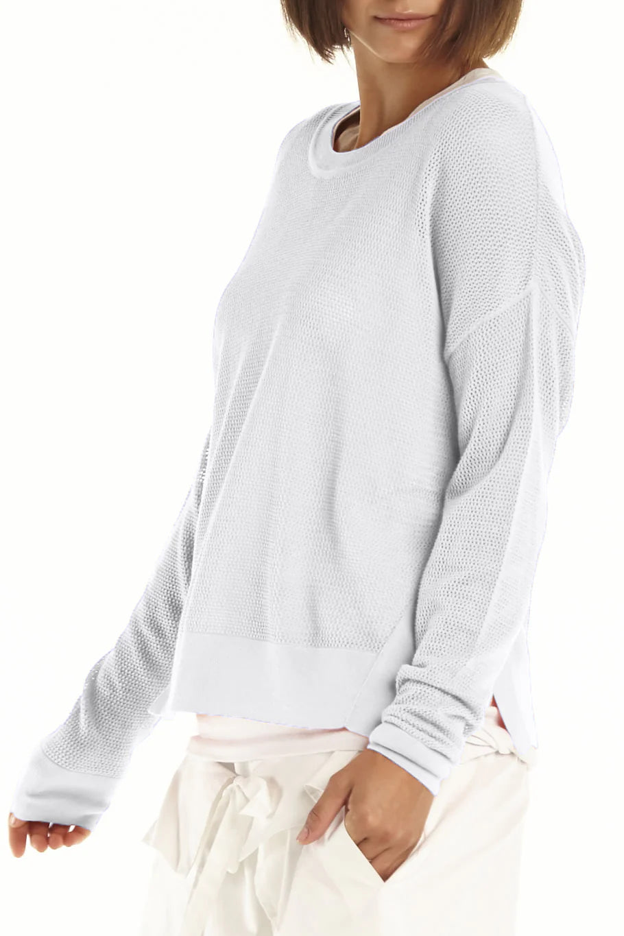 Planet - Mini Seed Stitch Sweater White