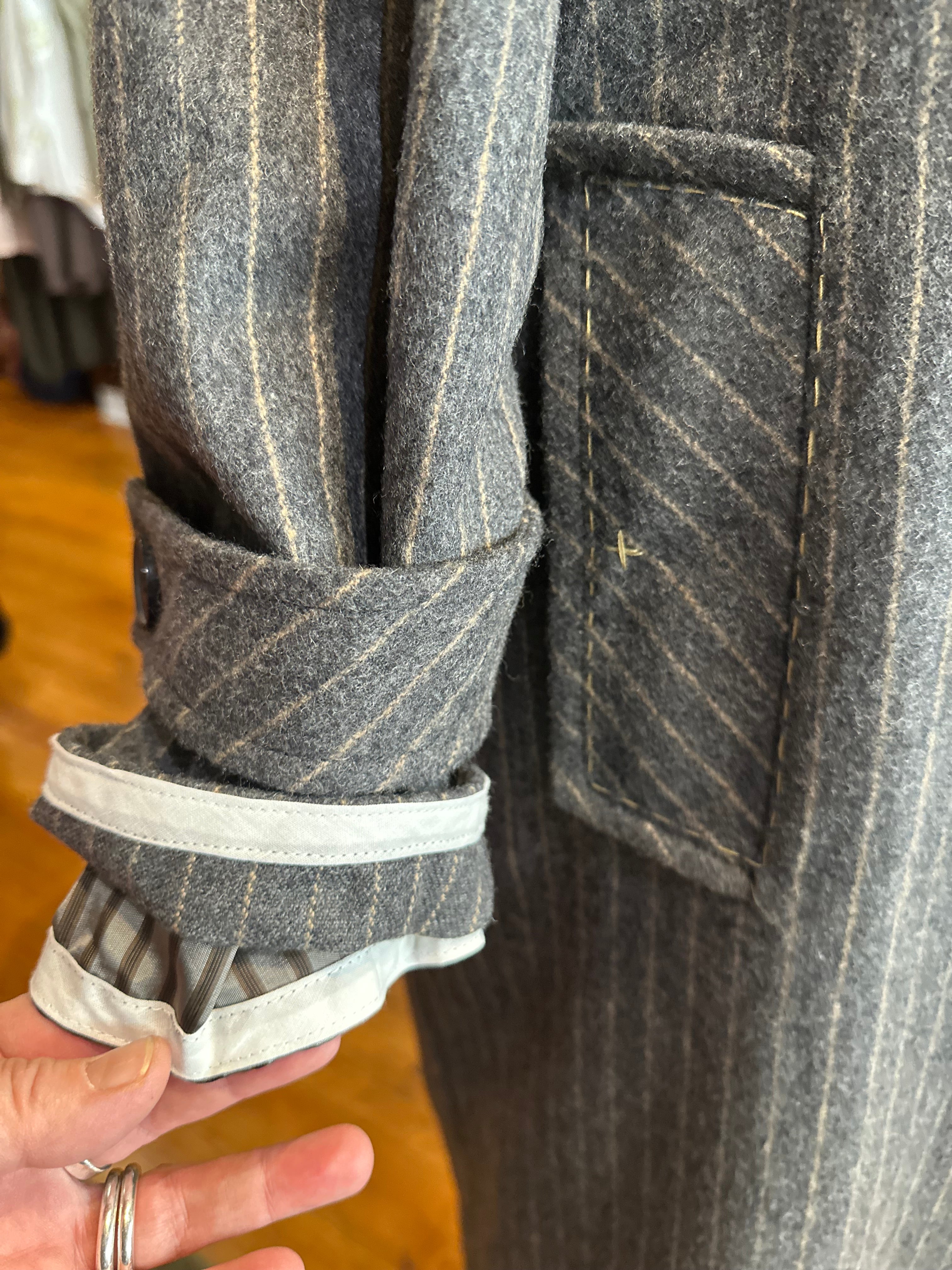 Umit Unal - Long Wool Stripe Coat A53