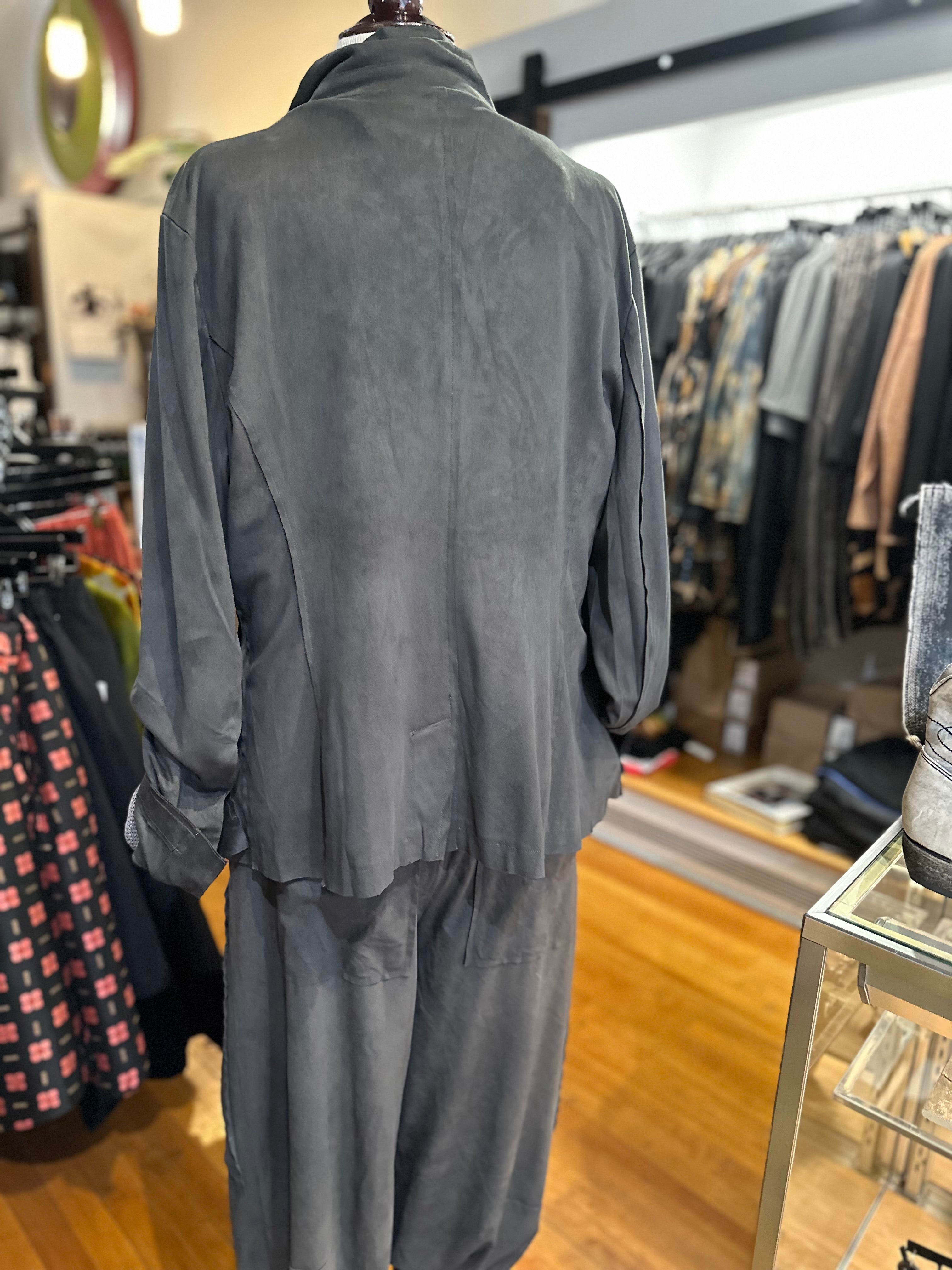 Rundholz Black Label - Dark Grey Faux Suede Jacket