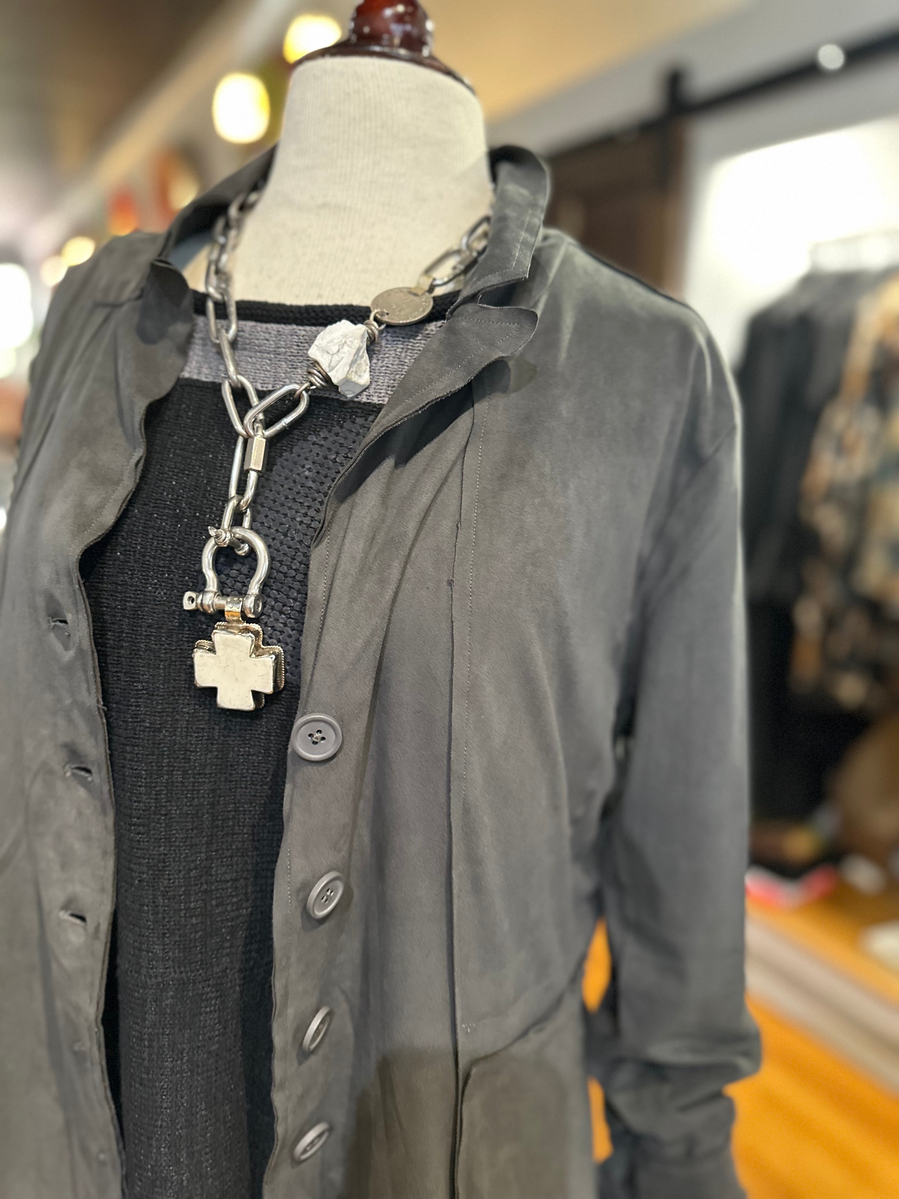 Rundholz Black Label - Dark Grey Faux Suede Jacket