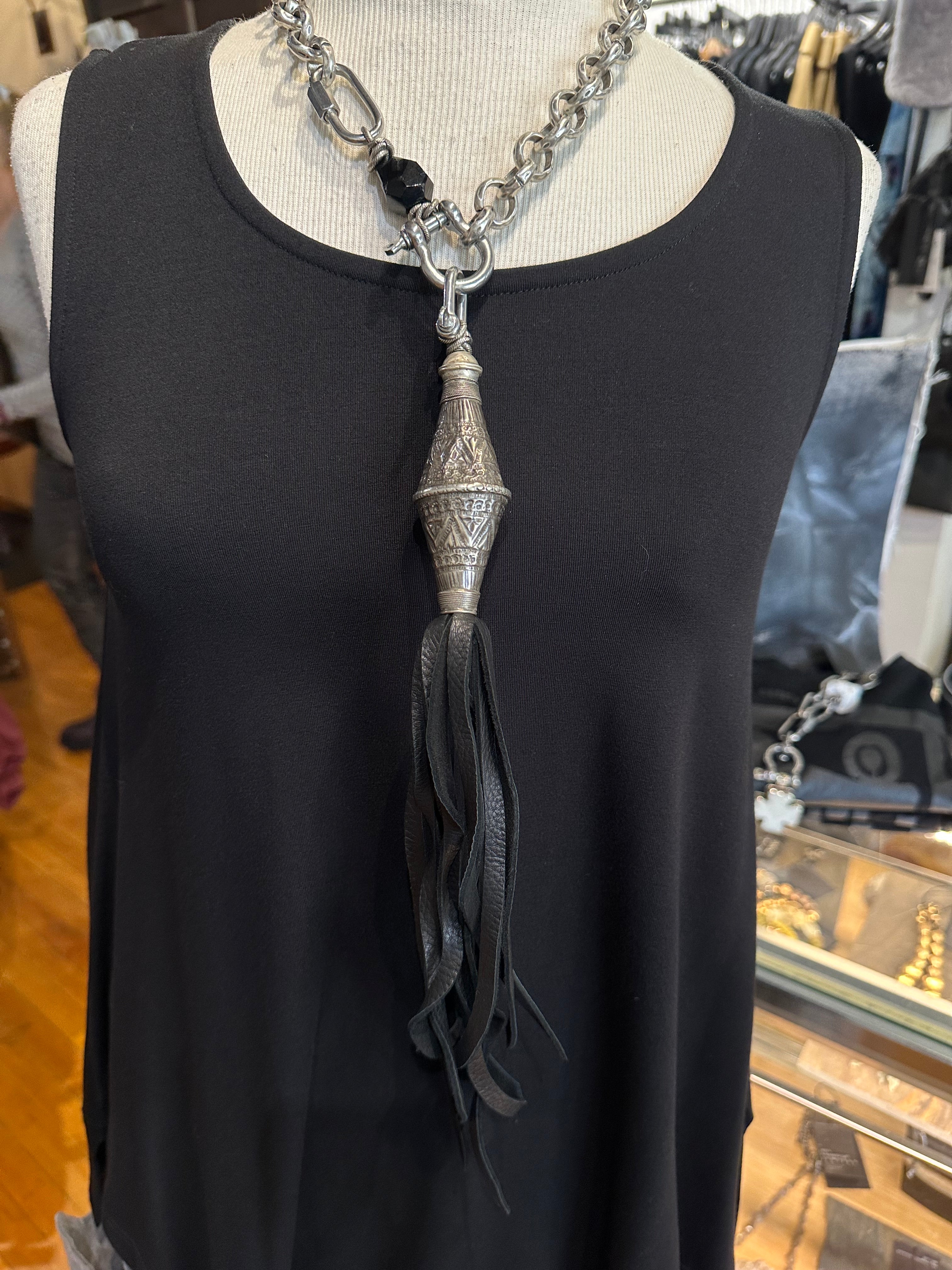 Mya Lambrecht - Bicone Leather Necklace