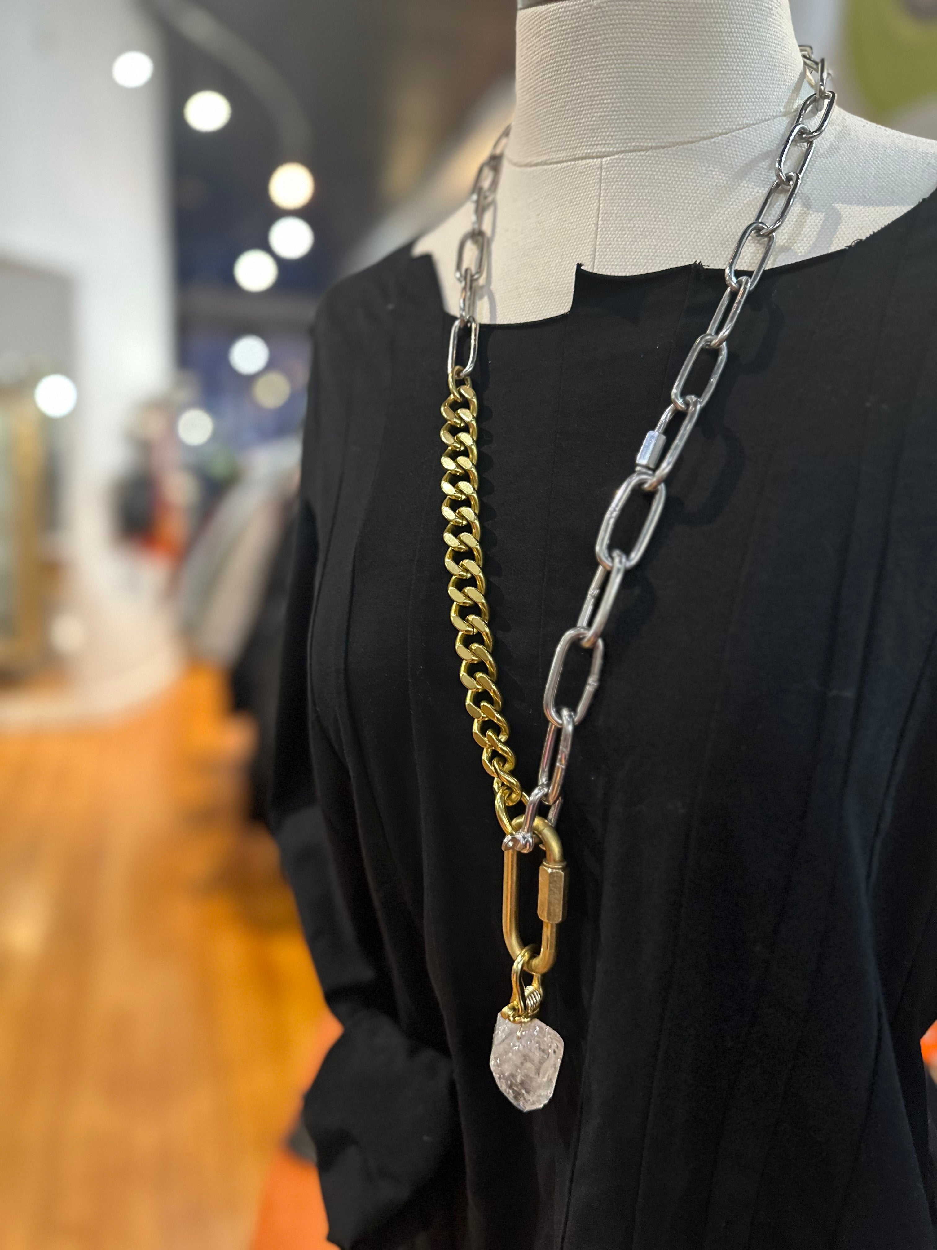 Mya Lambrecht - Herkimer Diamond Mixed Metal Necklace