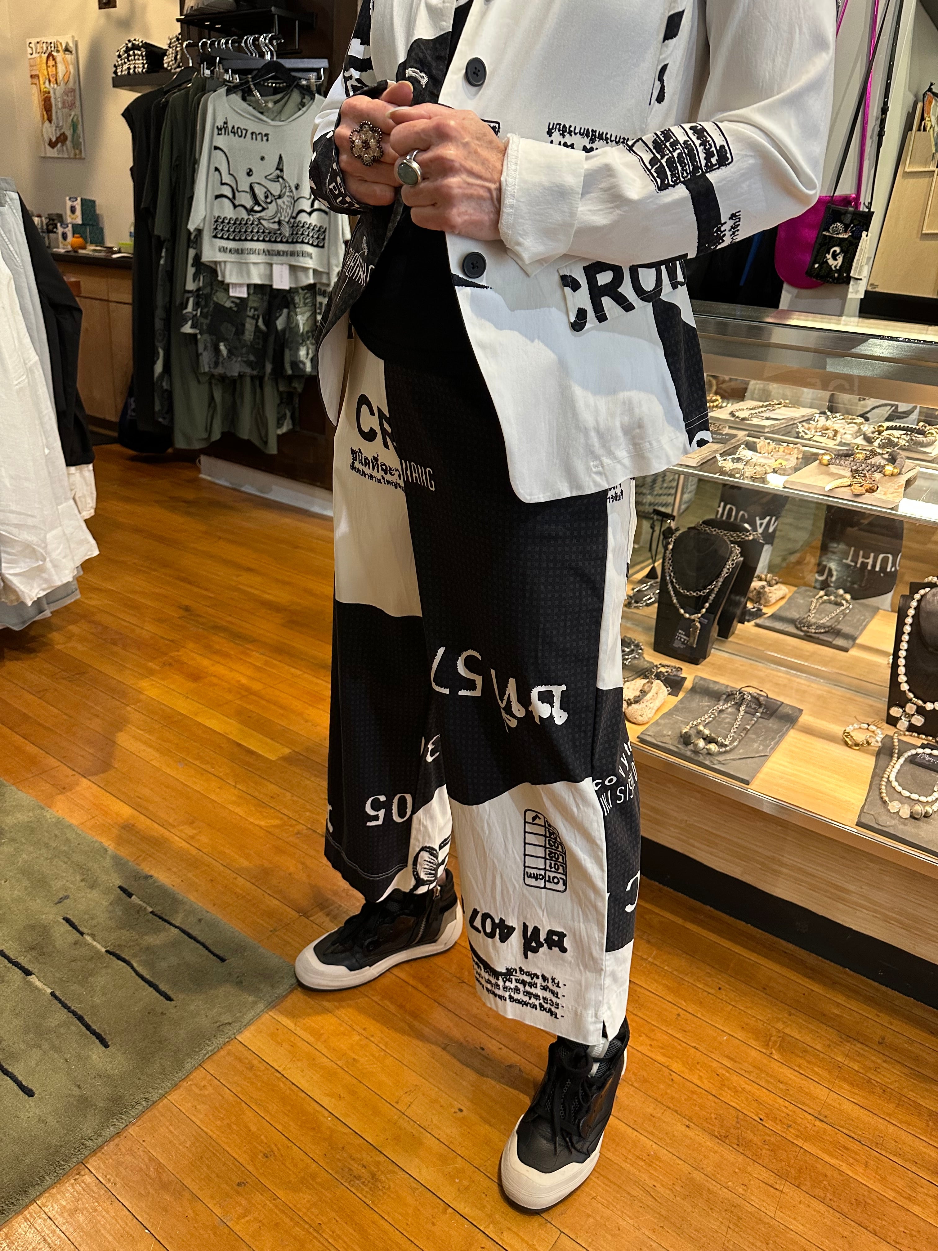 Rundholz Black Label - Black Print Fish Crop Pant