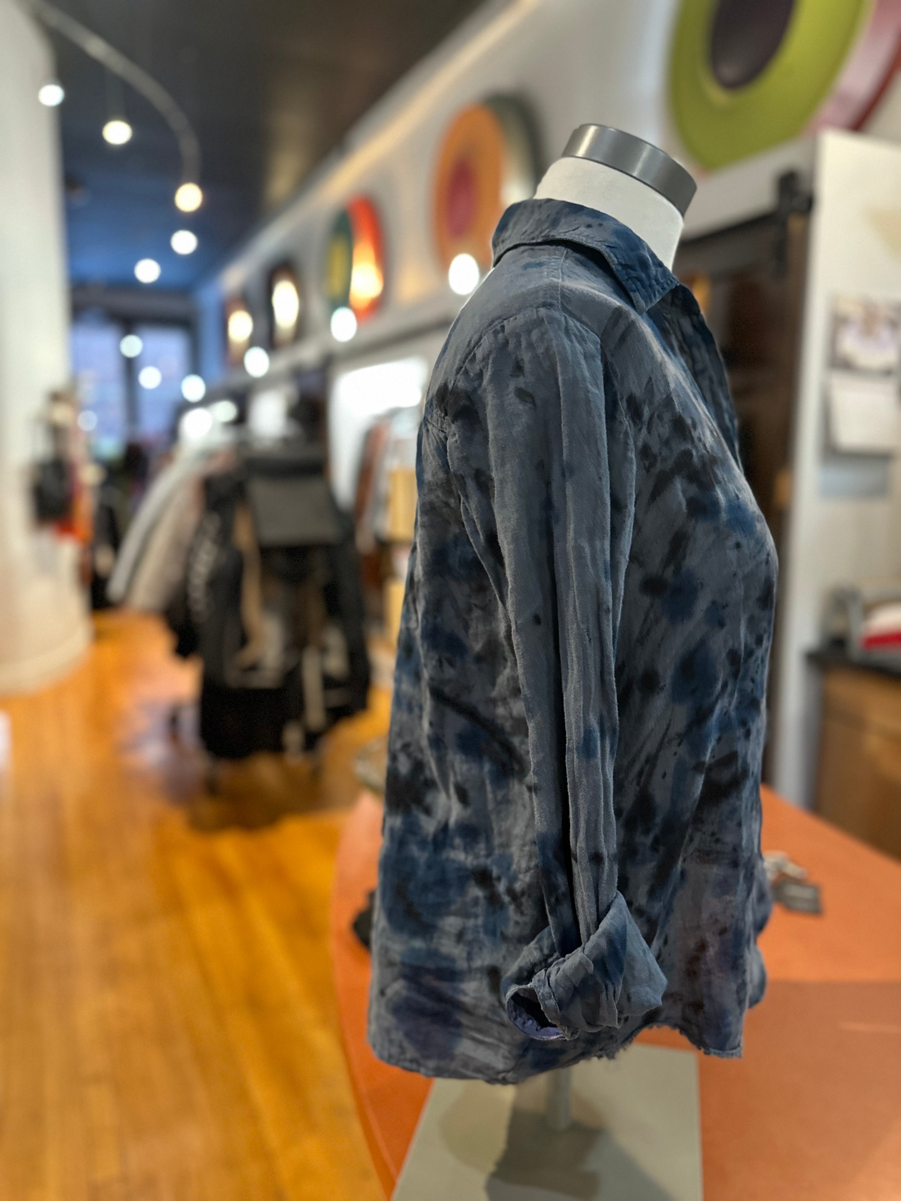 Galadriel Mattei - Mottled Blues Linen Shirt