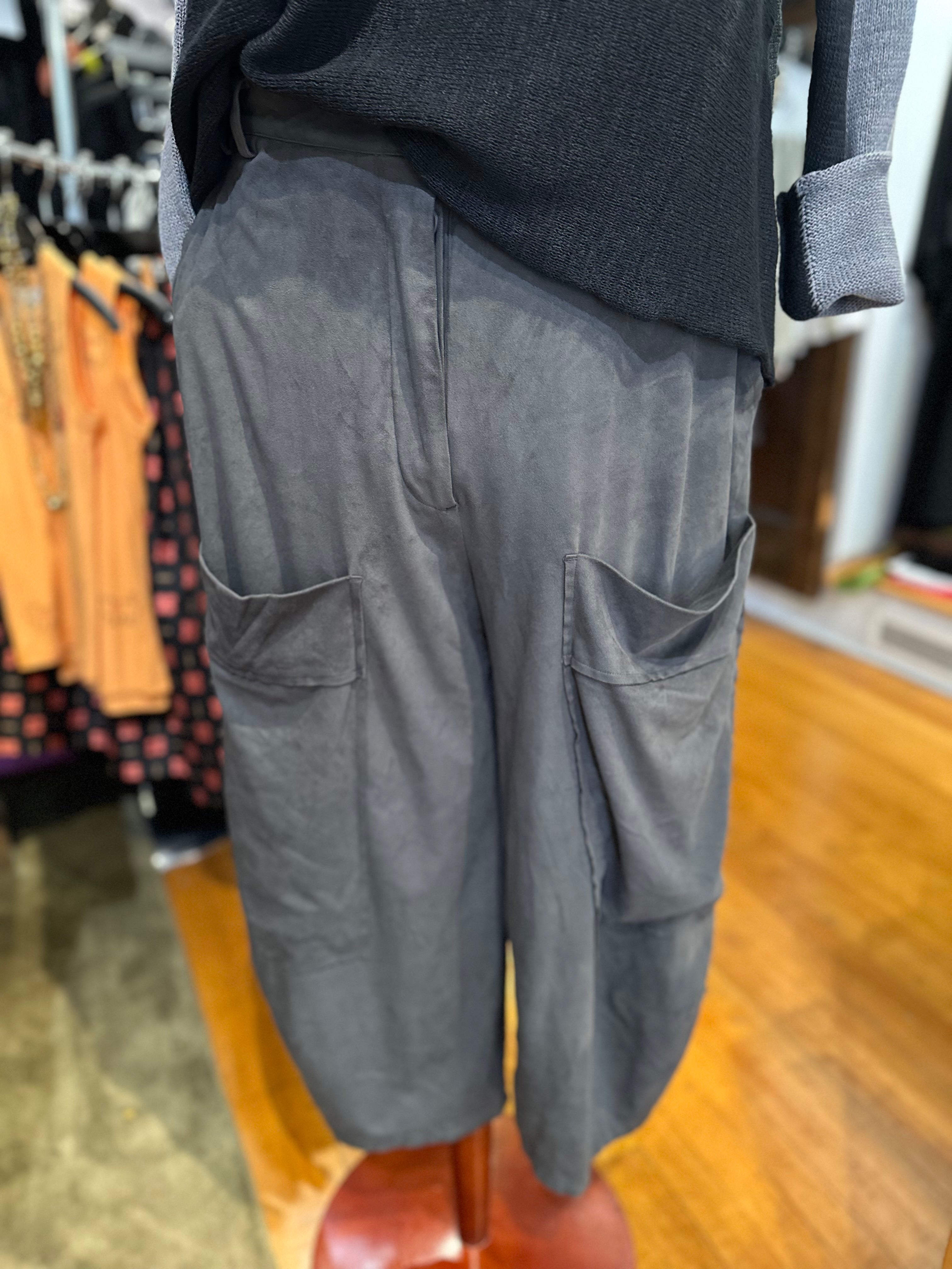 Rundholz Black Label - Dark Grey Faux Suede Pant