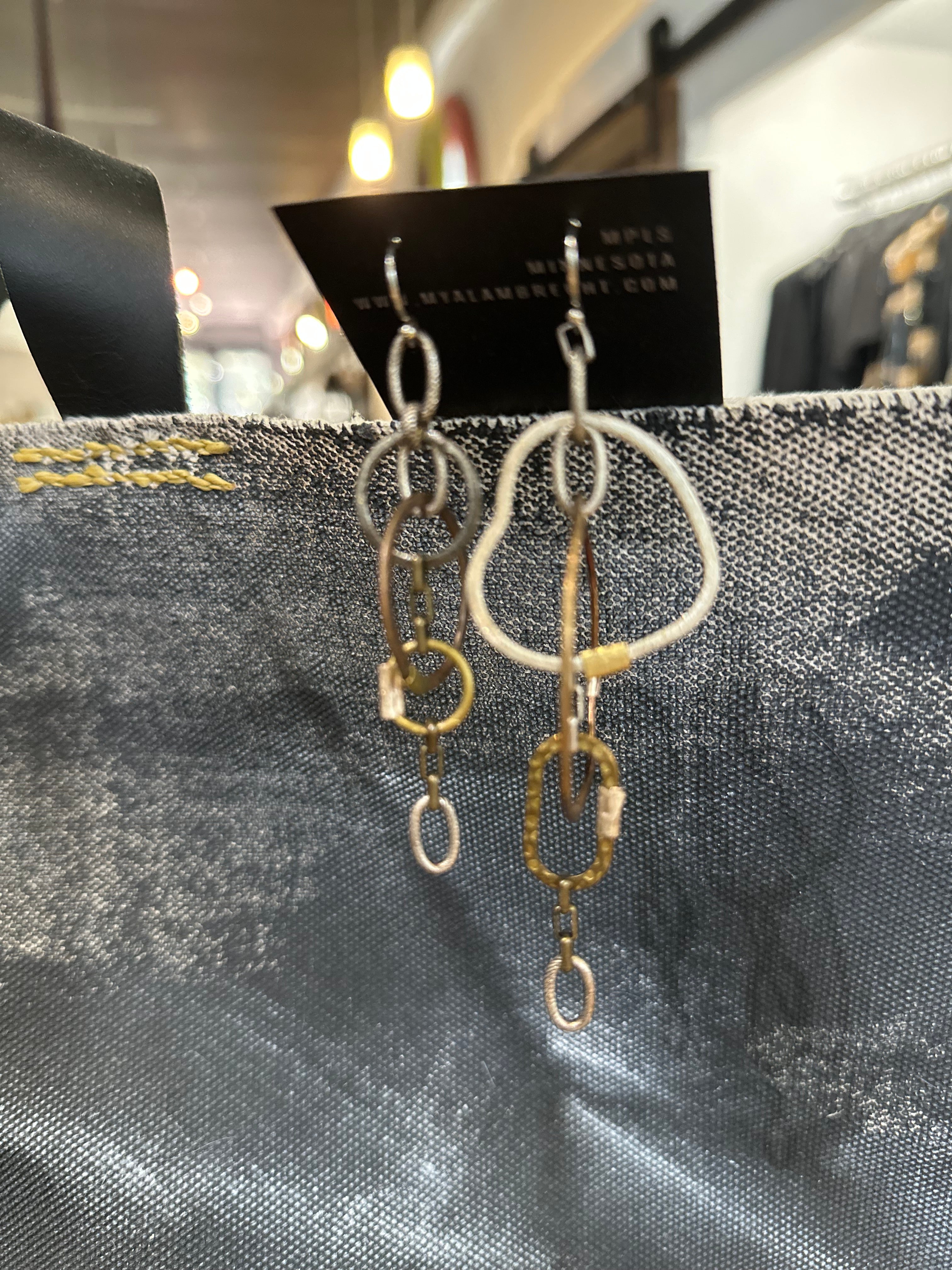 Mya Lambrecht - Mix Metal Asymmetric Earrings