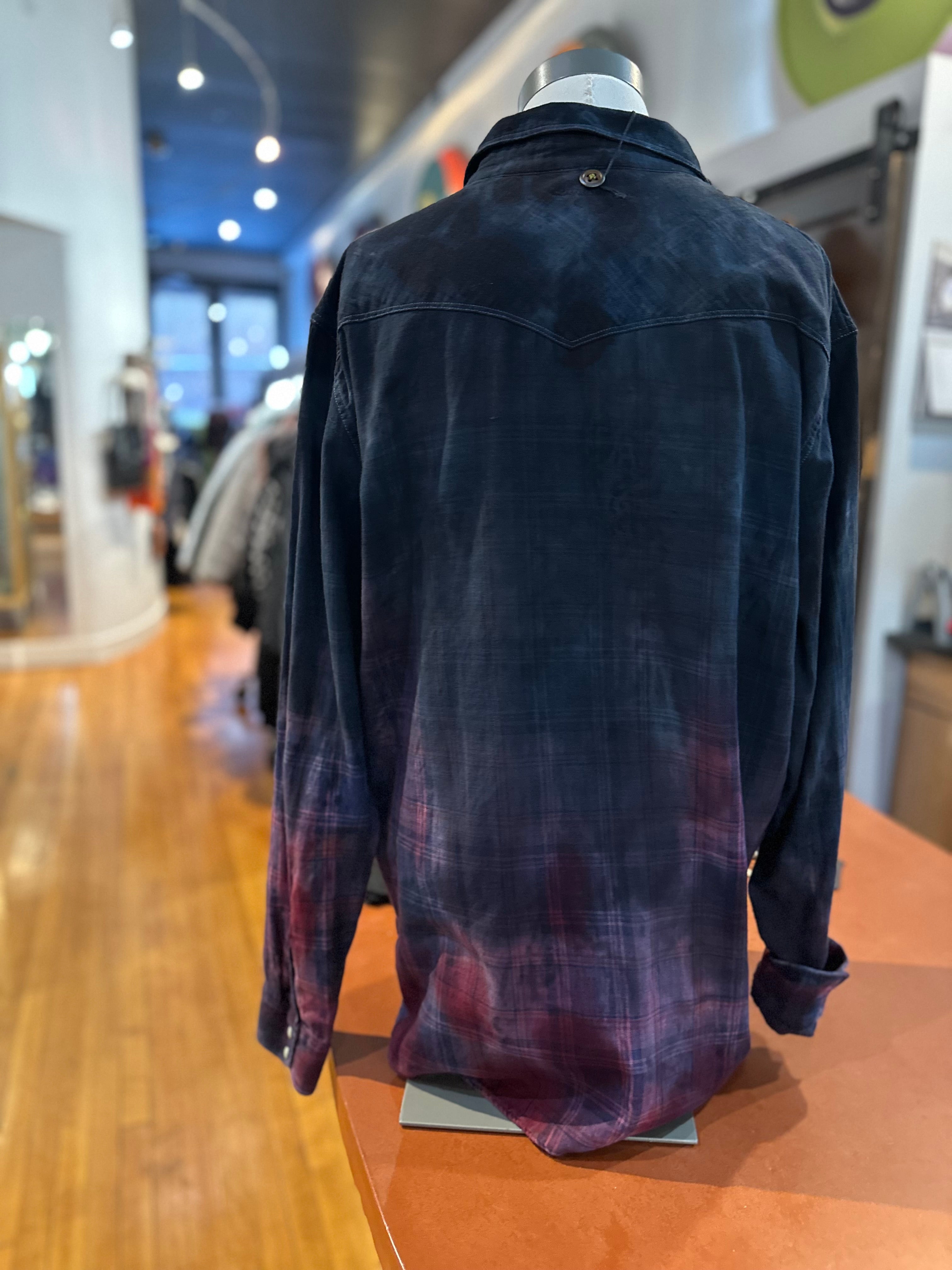 Galadriel Mattei - Steel Ruby Flannel Western Shirt