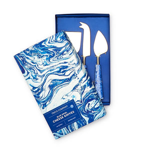 Two's Company - Blue Swirl Cheese Knives