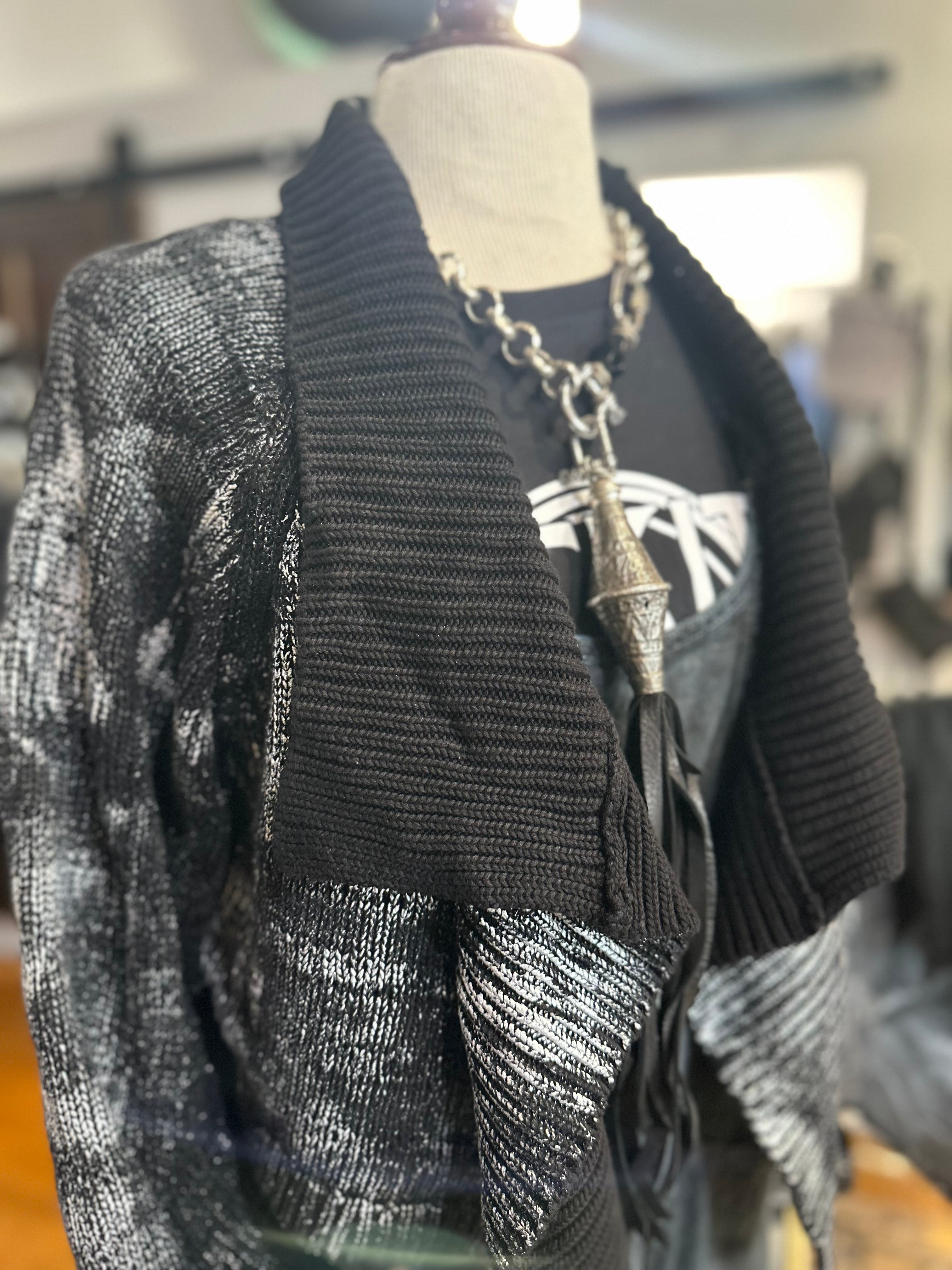 Cynthia Ashby - Salma Cardigan Black/Silver