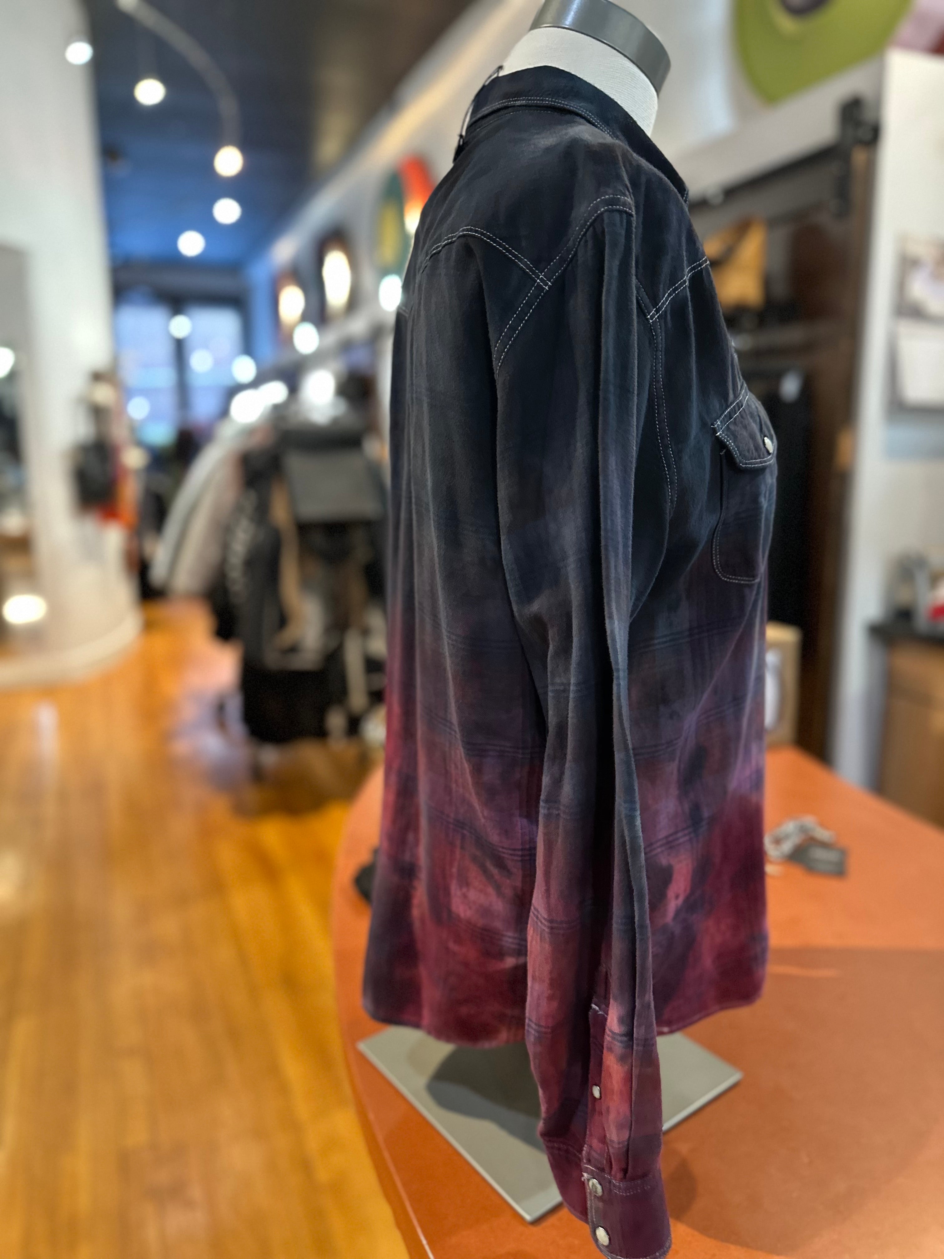 Galadriel Mattei - Steel Ruby Flannel Western Shirt