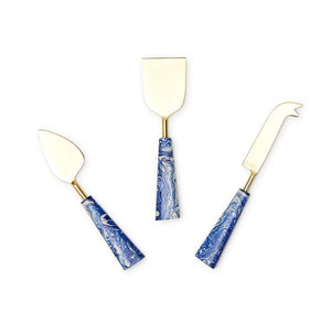 Two's Company - Blue Swirl Cheese Knives