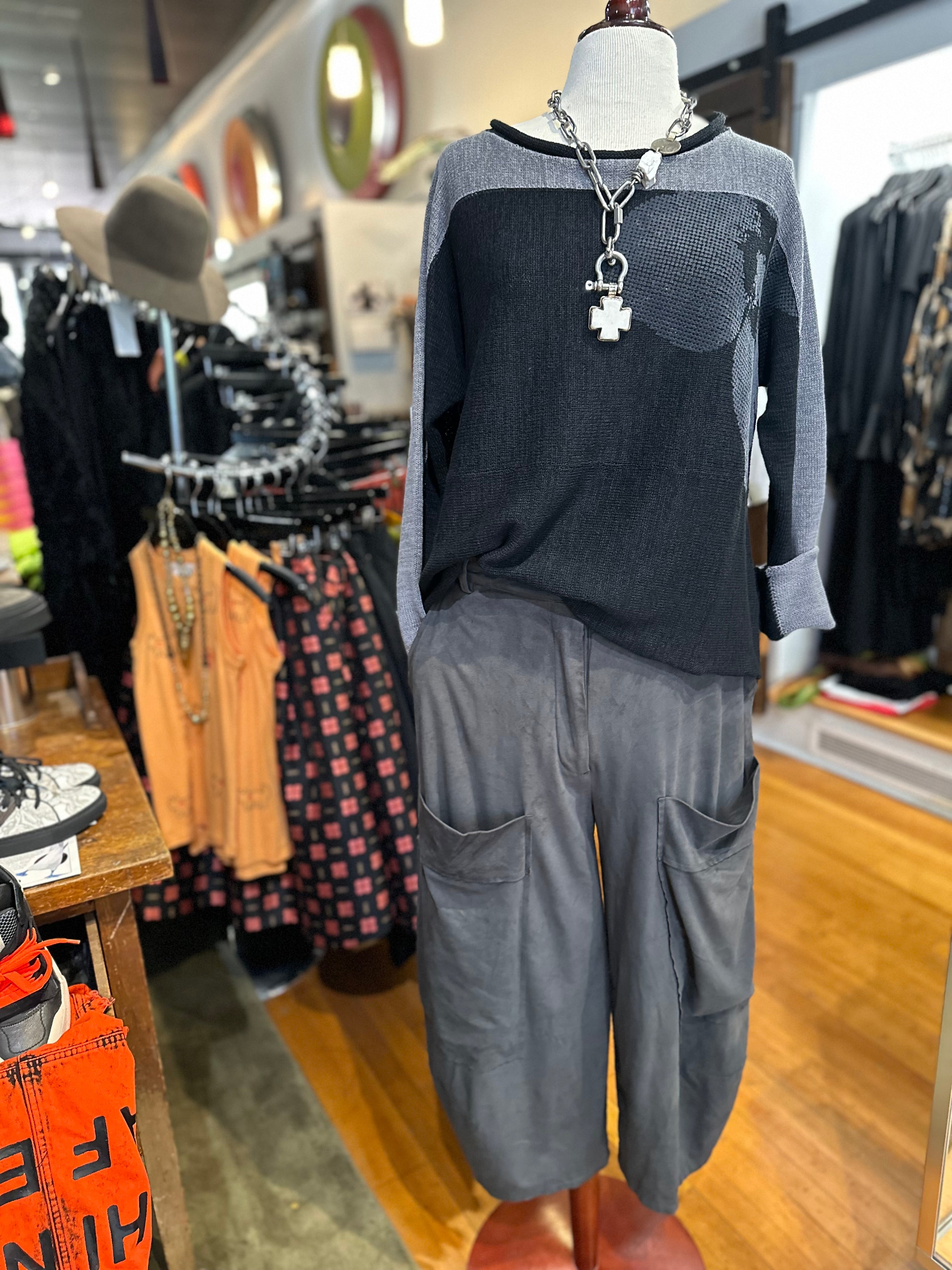 Rundholz Black Label - Dark Grey Faux Suede Pant