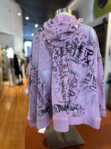 Paper Temples - Graffiti Hoodie Lavender