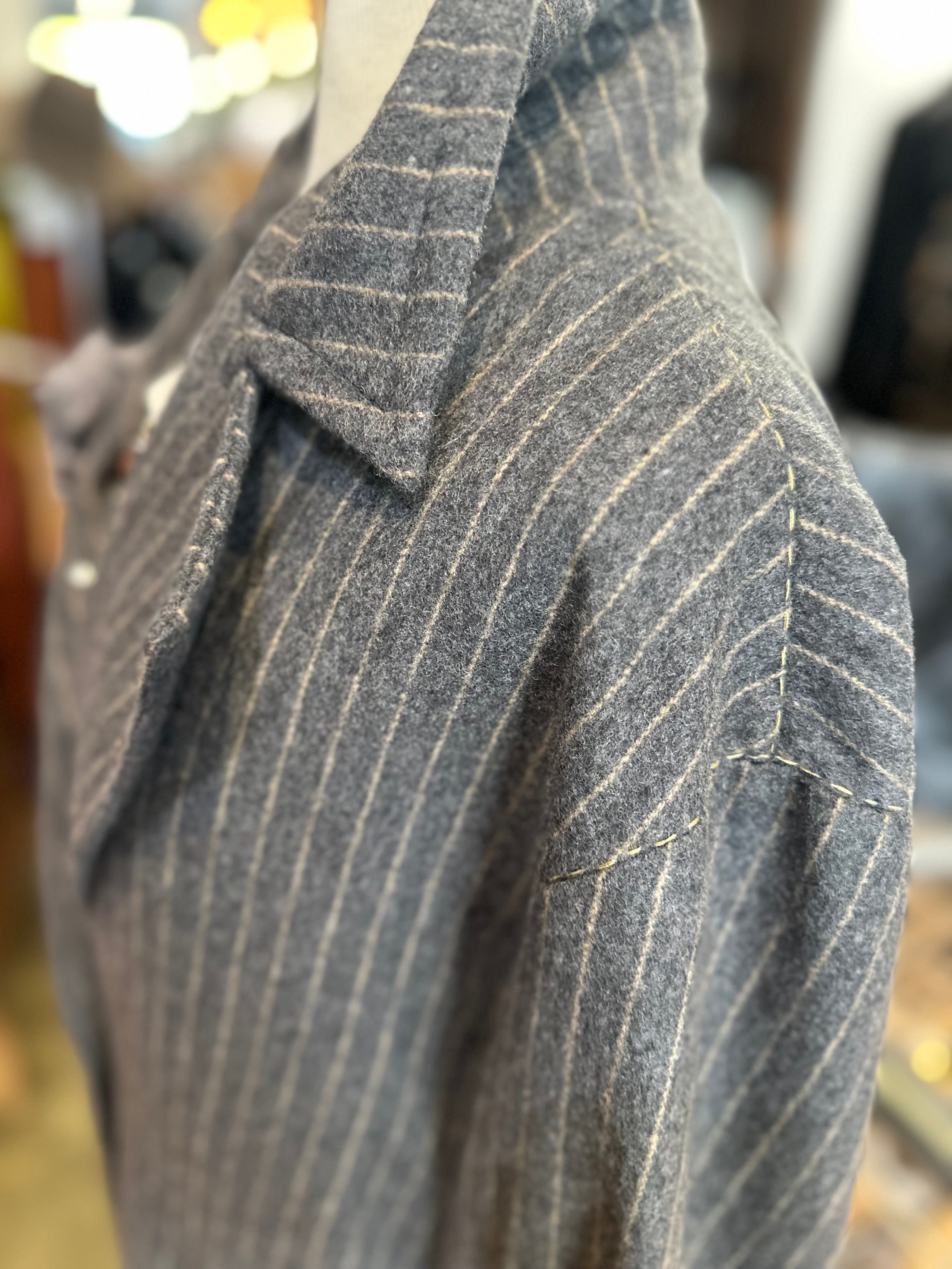 Umit Unal - Long Wool Stripe Coat A53