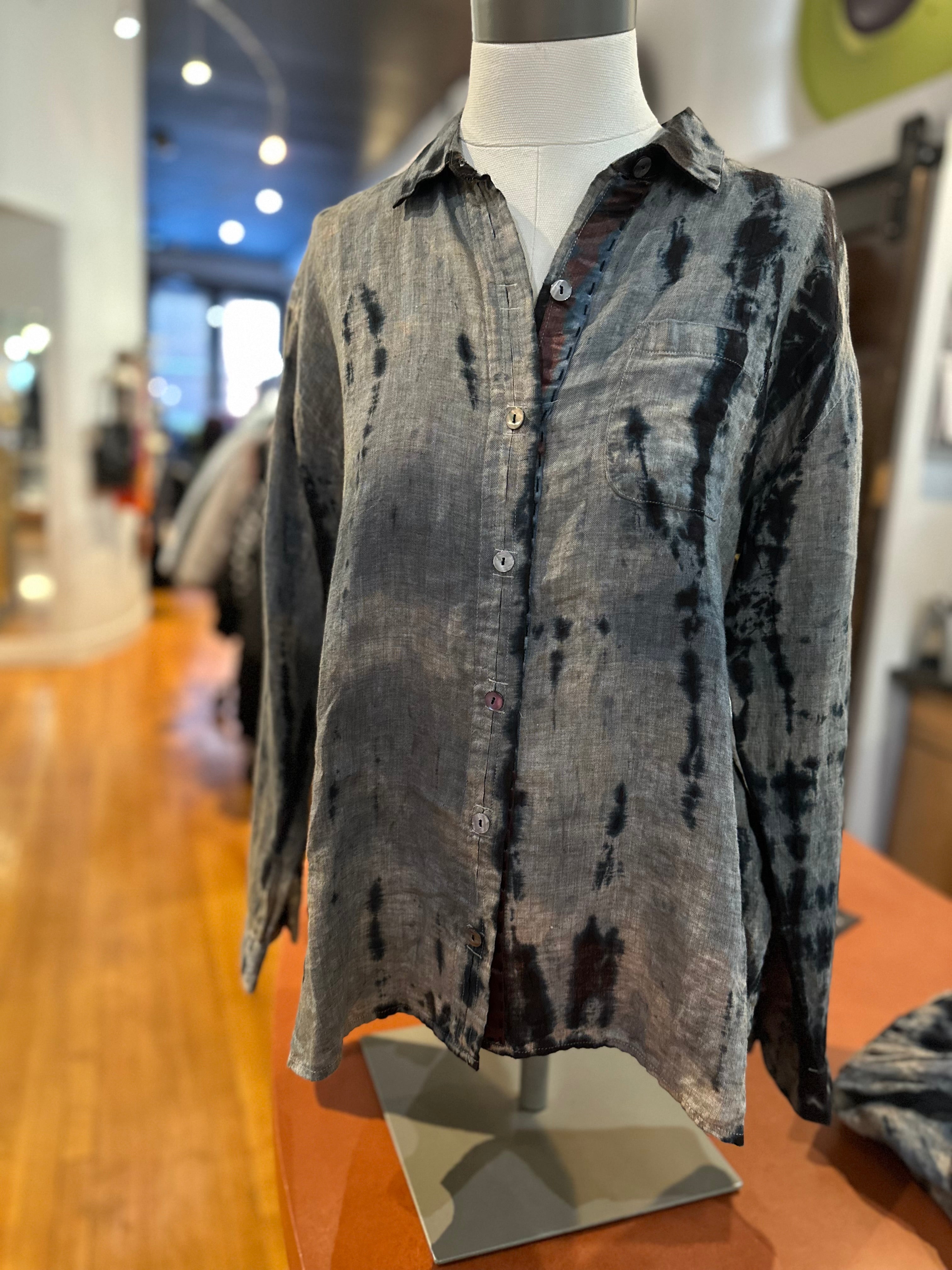 Galadriel Mattei - Blue Dust Linen Blouse