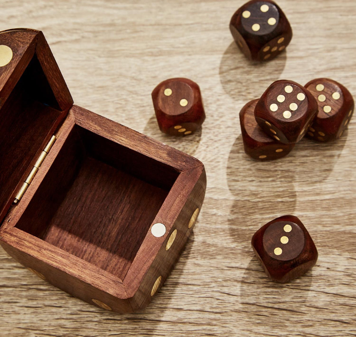 Two's Company - Wooden Dice Box