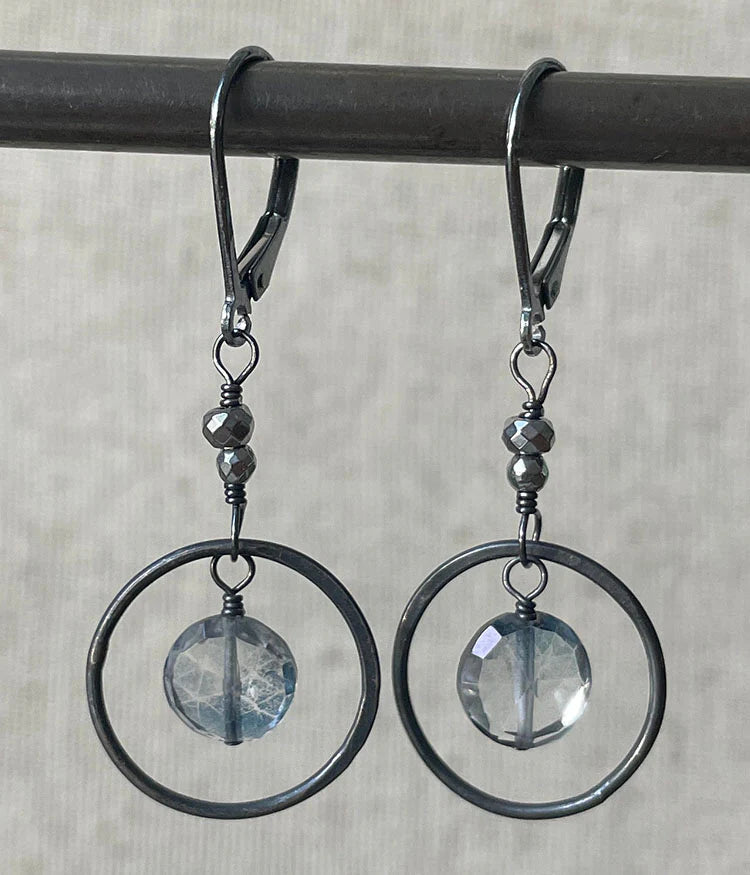 Deana Rose Jewelry - Encircled Blue Quartz Earring