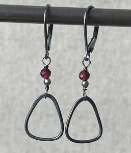 Deana Rose Jewelry - Garnet Triangle Earrings