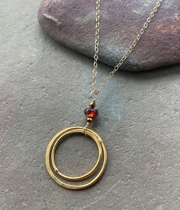 Deana Rose Jewelry - Double Circle Garnet Necklace