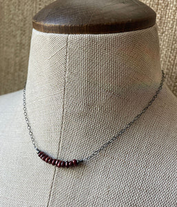 Deana Rose Jewelry - Garnet Pearl Bar Necklace