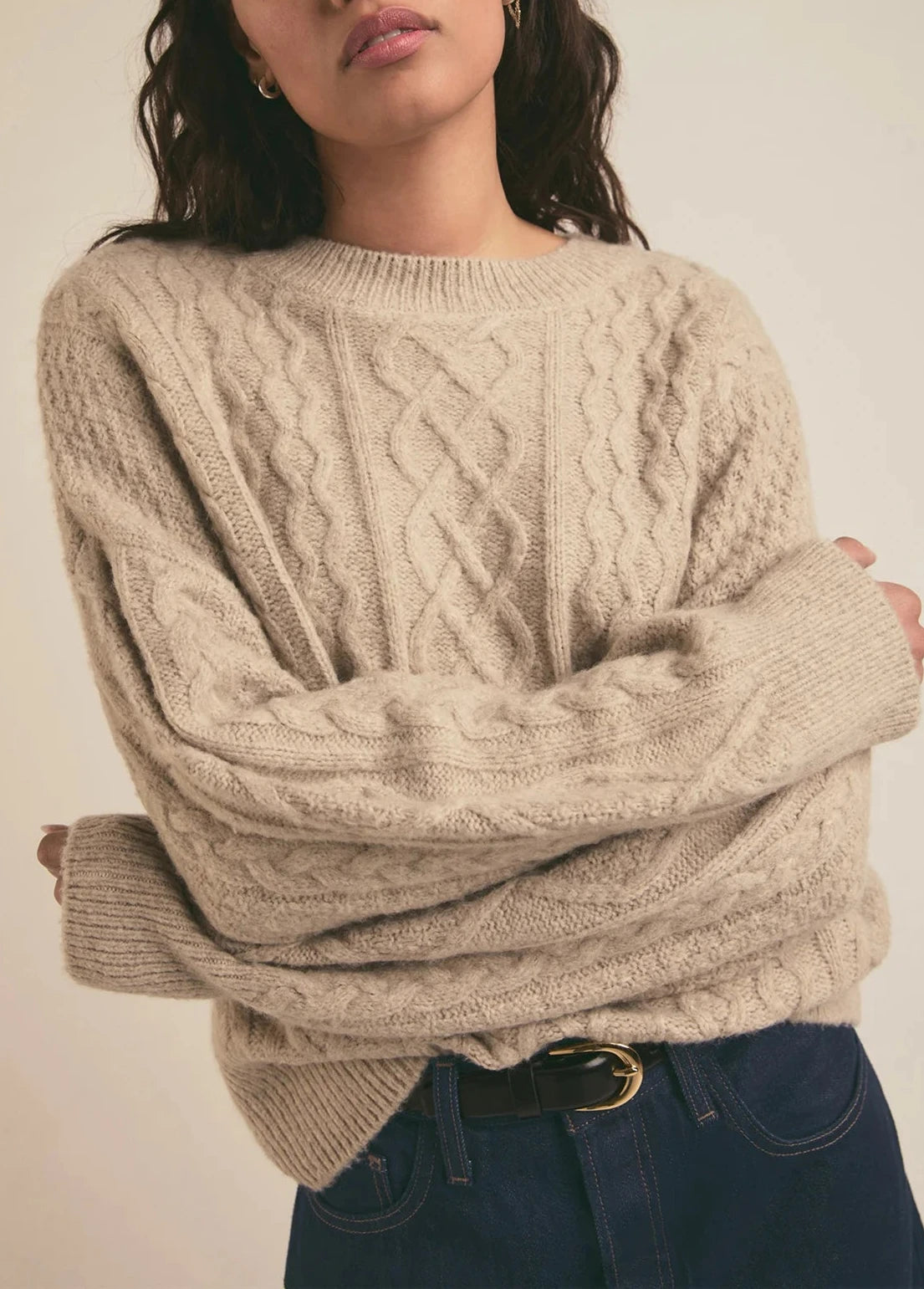 Favorite Daughter - Oversized Cable Sweater