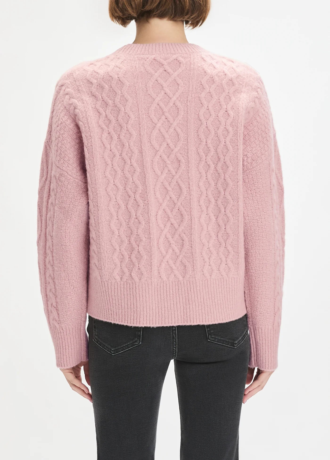 Favorite Daughter - Oversized Cable Sweater Rose