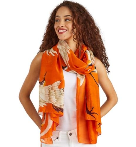 100Stars - Orange Heron Scarf