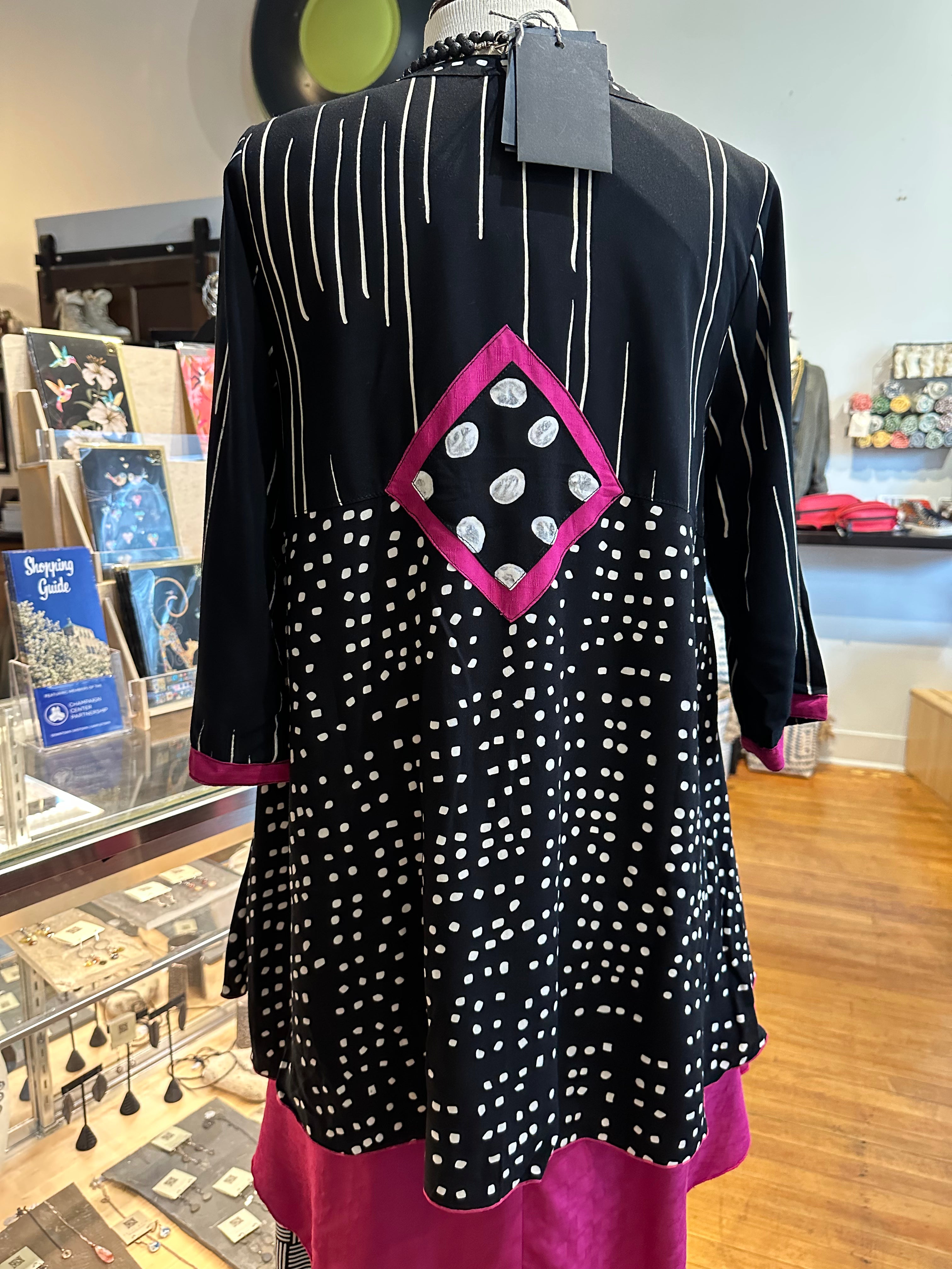 Iguana - Fuchsia Square Blouse