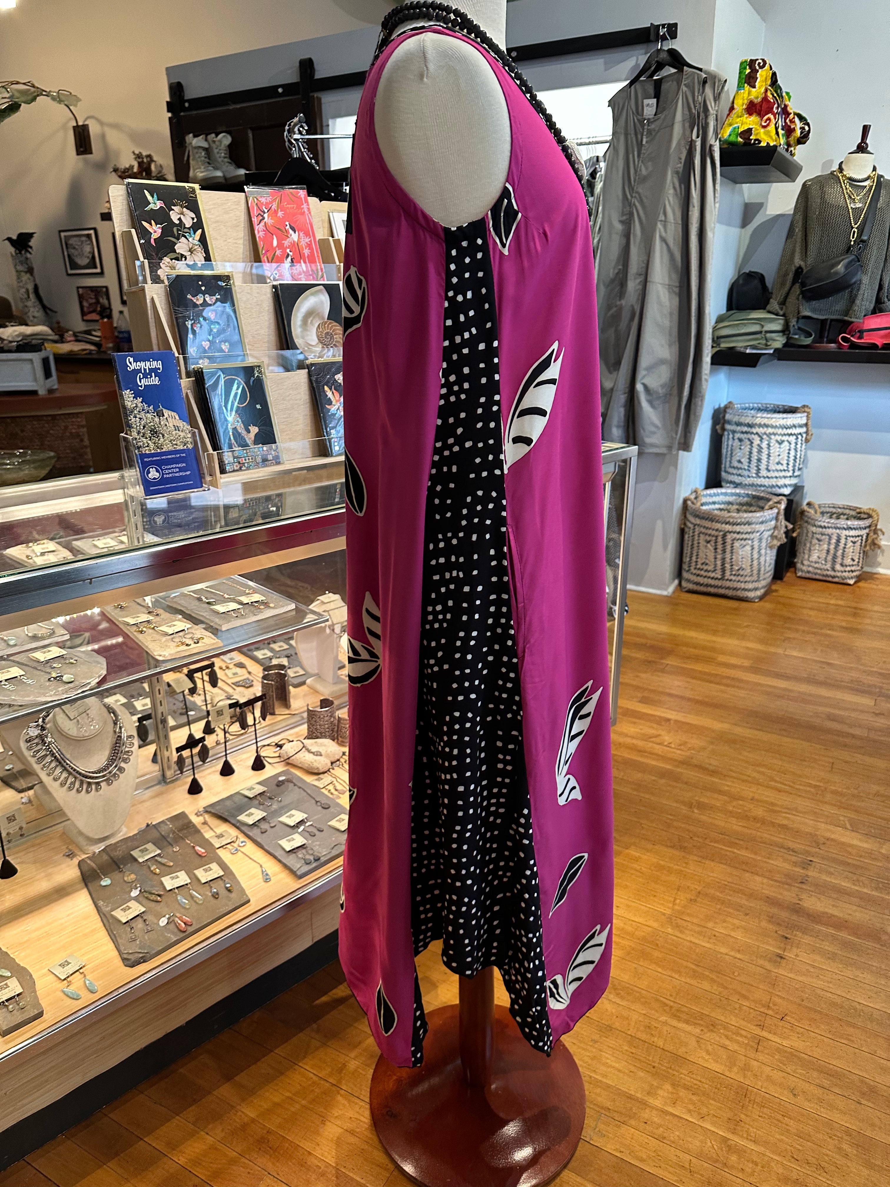 Iguana - Fuchsia Leaf Dress