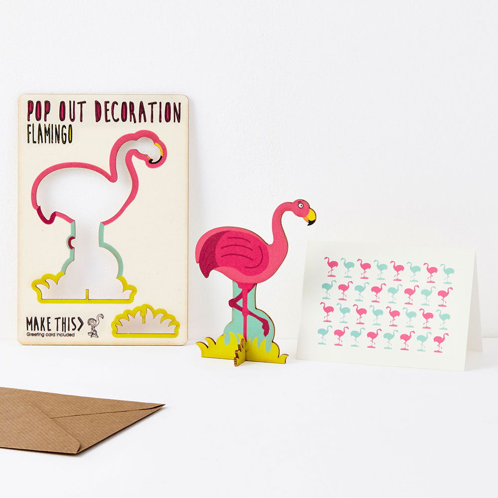 Pop Out Card - Flamingo