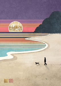Bug Art - Sunset Dog walker